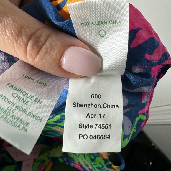 LILLY PULITZER 100% Silk Dusk Racerback Tank Neon Floral Print‎ Size XS - Picture 7 of 7